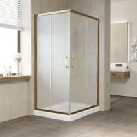 Душевой уголок Vegas Glass ZA-F Tur Novo 90*80 05 10 профиль бронза, стекло сатин