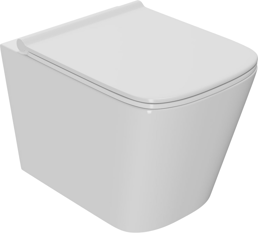 Комплект Унитаз подвесной Bauedge Bau Stil PRO безободковый, с микролифтом, белый + Инсталляция TECE Base 9400413 4 в 1 с кнопкой смыва