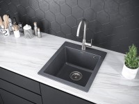 Комплект Мойка Paulmark Kante 45 PM104651-DG графит + Измельчитель Bone Crusher BC 810-SL Slim Line