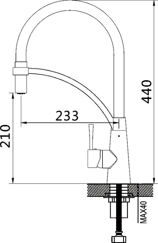Смеситель для кухни Shevanik S743T-3 оружейная сталь, черный