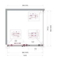 Душевой уголок BelBagno Soft Close-2 A-1-100-C-Cr профиль хром