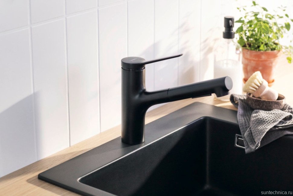 Смеситель для кухни Hansgrohe Zesis M33 74800670 черный матовый