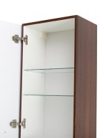 Шкаф-пенал для ванной BelBagno Due 40 подвесной, ручки белые, noce