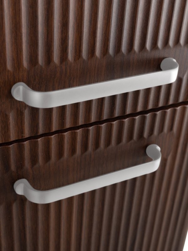 Шкаф-пенал для ванной BelBagno Due 40 подвесной, ручки белые, noce