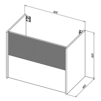 Тумба под раковину без столешницы Aquanet Вита 80 подвесная, белая матовая