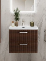 Мебель для ванной комнаты BelBagno Due 60 ручки хром полированный, noce