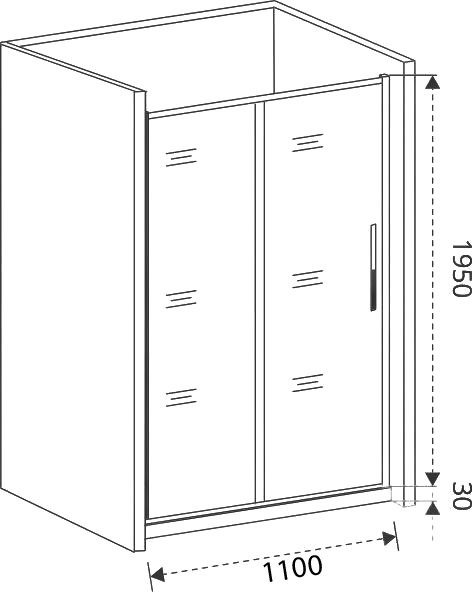 Душевая дверь в нишу Good Door Idea WTW-110-C-CH 110 см, профиль хром