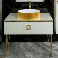 Тумба с раковиной Armadi Art Lucido 100 жемчужная белая, раковина 878-G