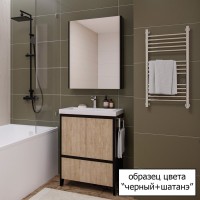 Тумба под раковину Velvex Klaufs 80.2D.1Y черная, шатанэ, напольная