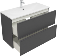 Тумба под раковину без столешницы Aquanet Арт 100 подвесная, ясень графит
