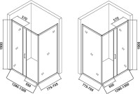 Душевой уголок Orange E23 13080TCR стекло прозрачное, профиль хром