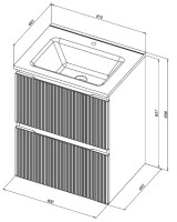Тумба с раковиной Aquanet Джейн (Flat) 60 подвесная, маренго