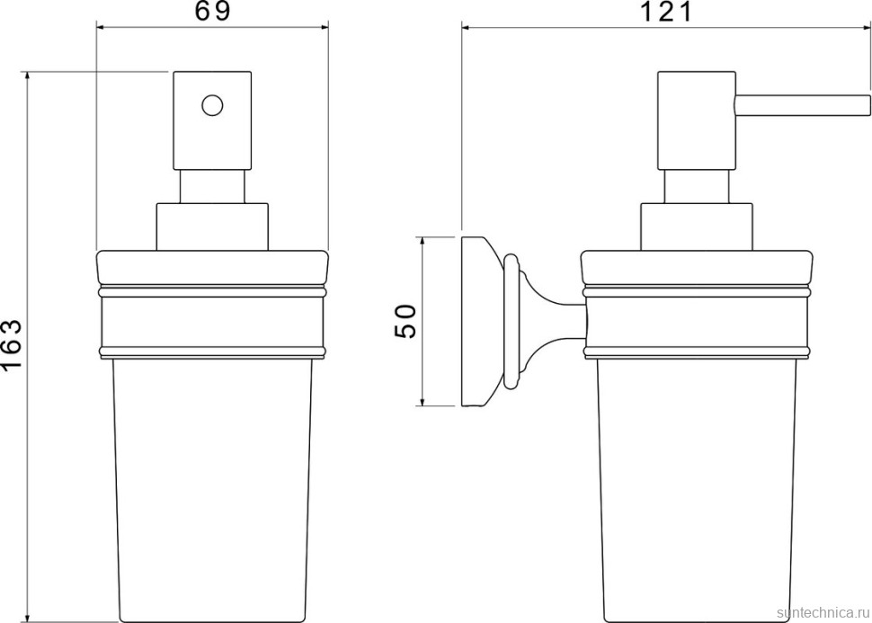 Набор Стакан AQUATEK Классик AQ4527PG + Дозатор AQ4505PG