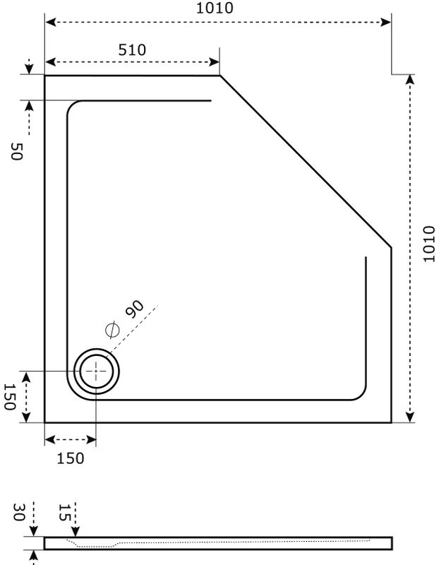 Поддон для душа Good Door Пента 100x100 с сифоном