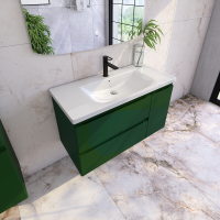 Тумба с раковиной Caprigo Forte 100 R подвесная, бутылочное стекло