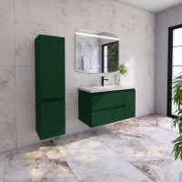 Тумба с раковиной Caprigo Forte 100 R подвесная, бутылочное стекло