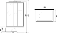 Душевая кабина Niagara Ultra NG-307-01L 120х80, с высоким поддоном