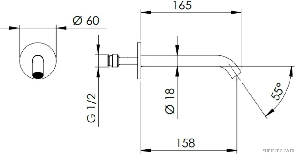 Излив Remer 91X для ванны