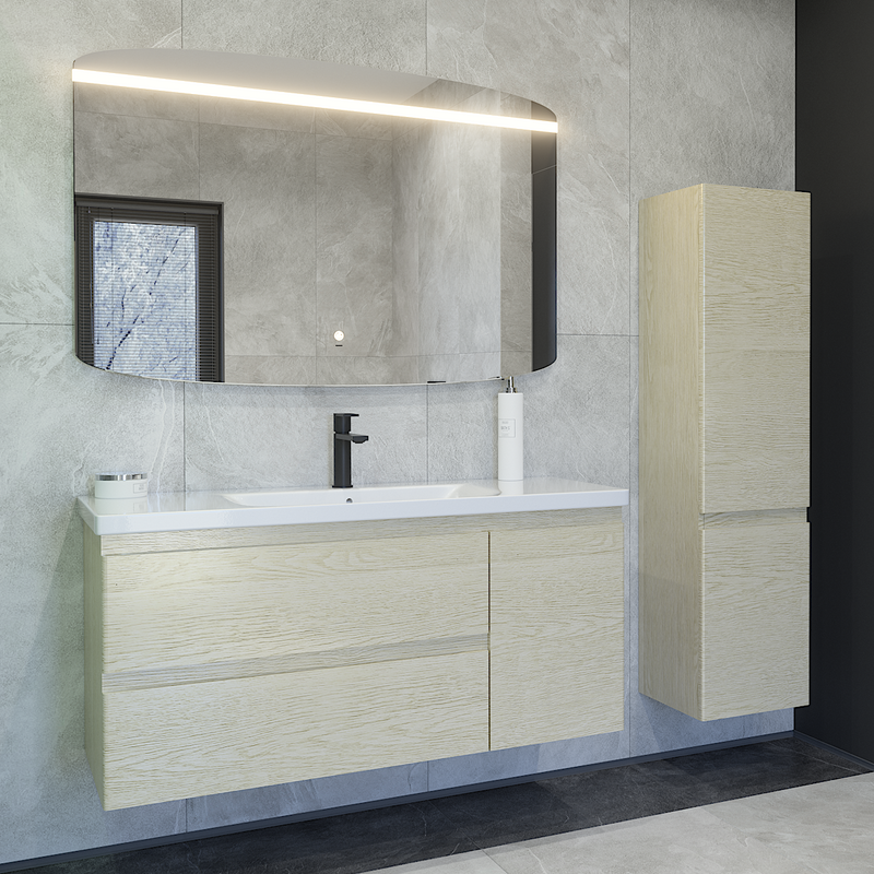 Мебель для ванной комнаты Caprigo Forte 120 R подвесная, беленый дуб