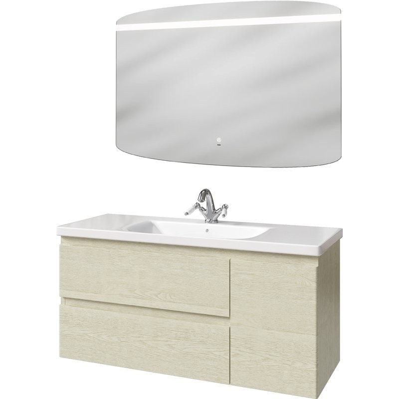 Мебель для ванной комнаты Caprigo Forte 120 R подвесная, беленый дуб