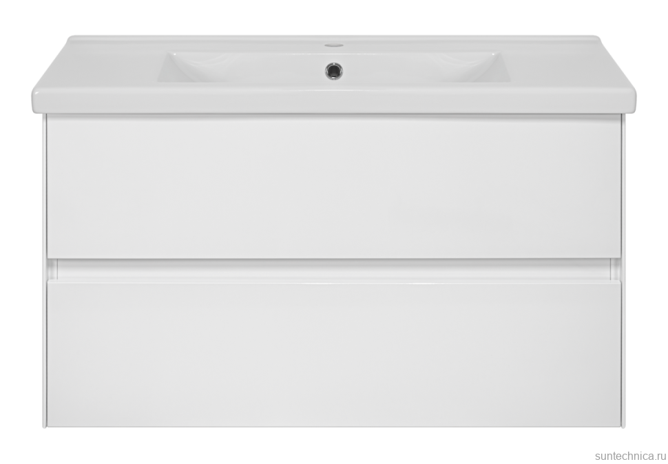 Тумба под раковину без столешницы Misty Твист 100 белая глянцевая