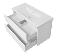 Тумба под раковину без столешницы Misty Твист 100 белая глянцевая