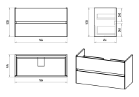 Тумба под раковину без столешницы Misty Твист 100 белая глянцевая