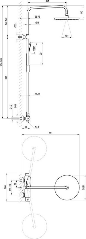 Душевая стойка Ravak DS 091.00