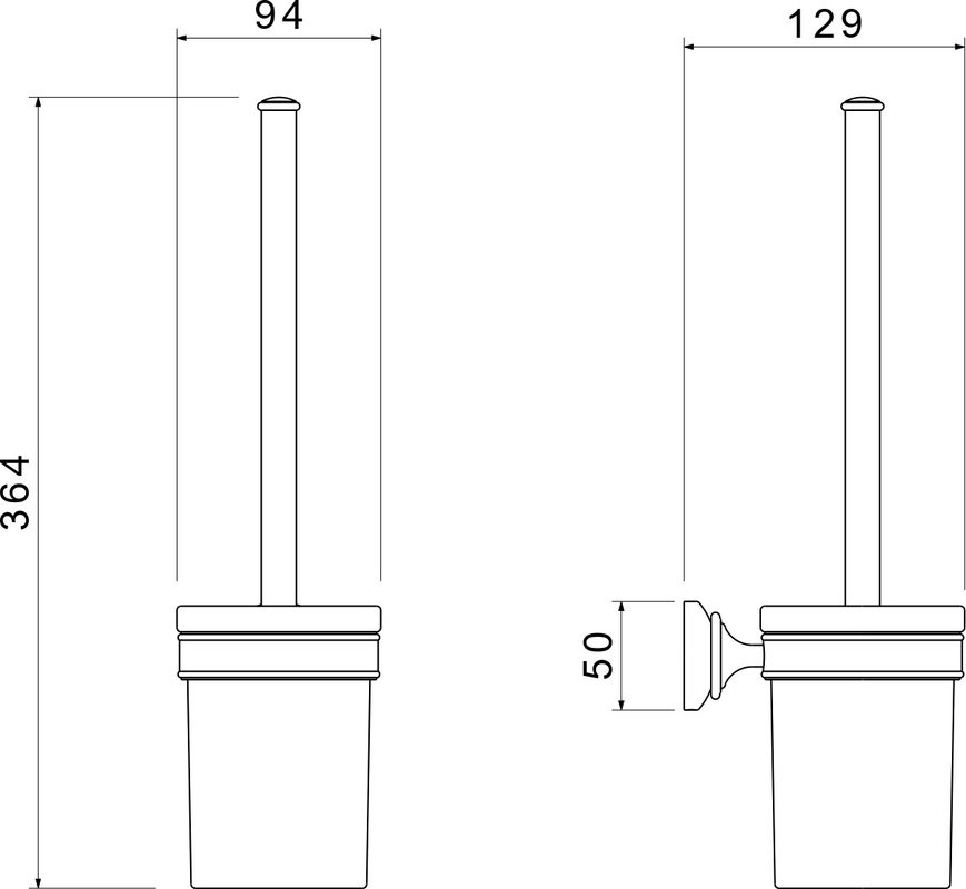 Набор Держатель AQUATEK Классик AQ4508CR хром + Ершик AQ4510CR хром