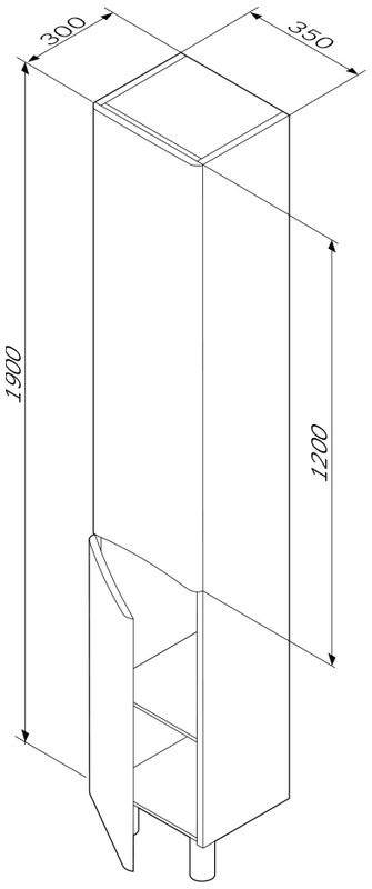 Шкаф-пенал для ванной AM.PM Like 35 R напольный, белый лак