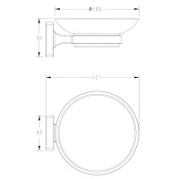 Мыльница Fashun A26 A2602-7 настенная, стеклянная, черная Мыльница Fashun A26 A2602-7 настенная, стеклянная, черная