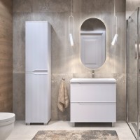 Мебель для ванной комнаты Vigo Neo 80 напольная, белая, раковина Velvex 9696 80