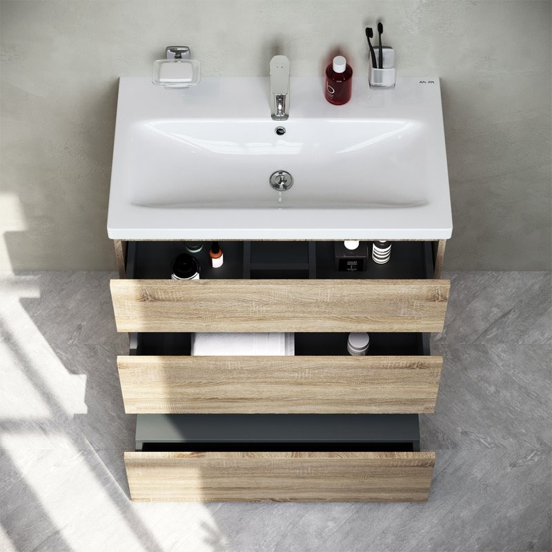 Тумба под раковину без столешницы AM.PM Gem S 75 светлый дуб