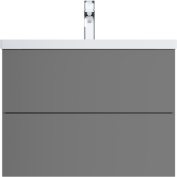 Тумба с раковиной AM.PM Gem 75 графит матовый, подвесная