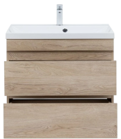 Тумба под раковину без столешницы Aquanet Нота new 75 подвесная, дуб светлый