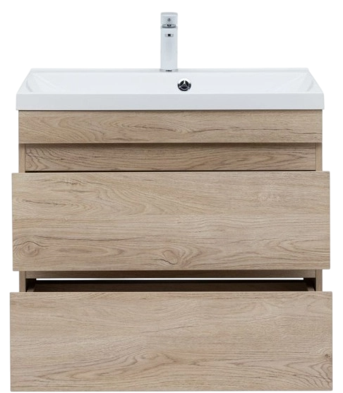 Тумба под раковину без столешницы Aquanet Нота new 75 подвесная, дуб светлый