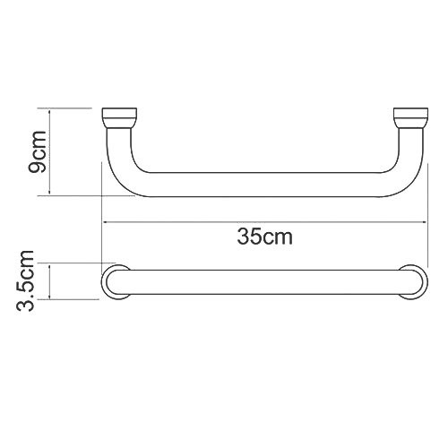 Поручень Wasserkraft Tauber 1066N металл, цвет никель, настенный