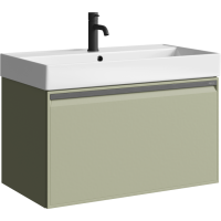 Тумба с раковиной Aqwella Pure 80 шалфей зелёный
