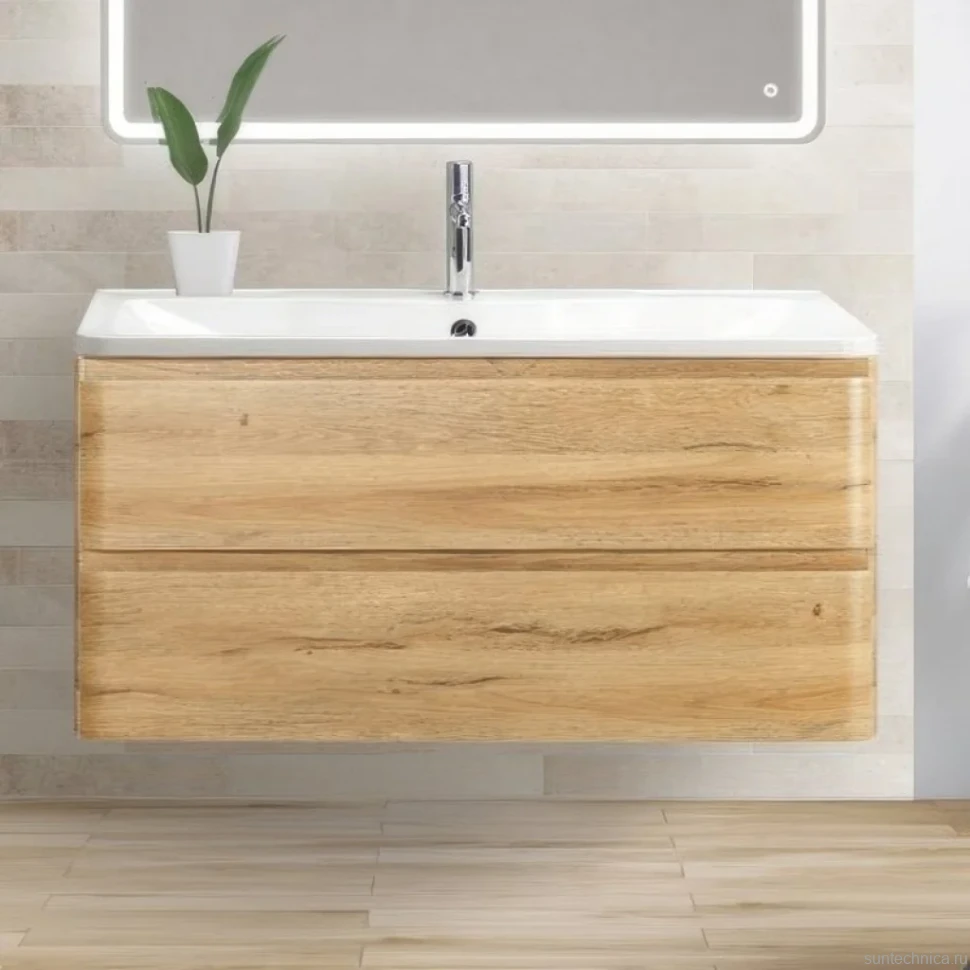 Мебель для ванной комнаты BelBagno Albano 80 подвесная, rovere rustico, зеркало DIWO Коломна