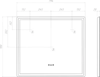 Зеркало Vigo Geometry Step 80 с подсветкой и антизапотевателем Зеркало Vigo Geometry Step 80 с подсветкой и антизапотевателем
