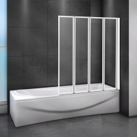 Шторка на ванну Cezares Relax V-4-90/140-C-Bi стекло прозрачное