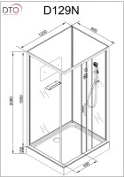 Душевая кабина DTO D D129 профиль хром, стекло матовое