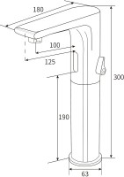 Смеситель для раковины beWash Photocell BWAM1BH8038 сенсорный, черный
