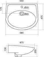 Раковина Santek Бореаль Бореаль 1WH110484 60 Раковина Santek Бореаль Бореаль 1WH110484 60