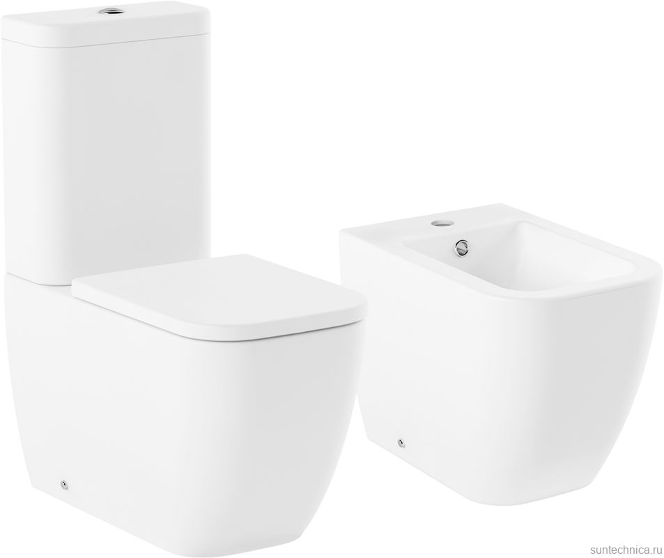 Комплект Унитаз напольный Lavinia Boho One 33022040-33023050-33290200 с микролифтом + Биде напольное 33020060