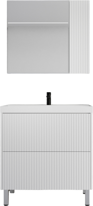 Мебель для ванной комнаты Style Line Стокгольм 80 напольная, белый рифленый софт