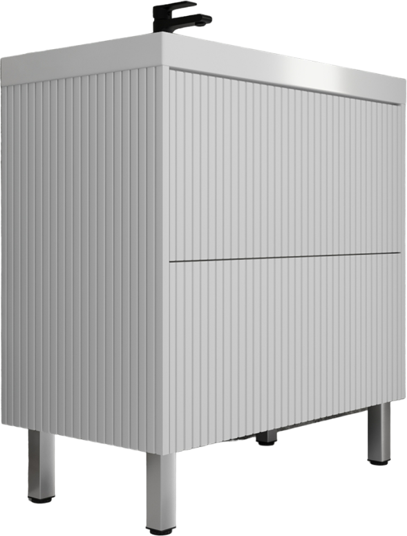 Мебель для ванной комнаты Style Line Стокгольм 80 напольная, белый рифленый софт