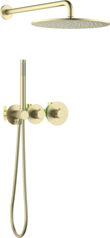 Душевой комплект Timo Saona SX-2359/17SM С ВНУТРЕННЕЙ ЧАСТЬЮ, с термостатом, золото матовое