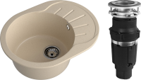 Комплект Мойка GranFest Rondo R-580L кашемир + Измельчитель Bone Crusher BC 610-AS