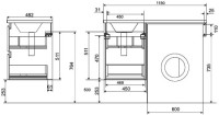 Мебель для ванной комнаты Эстет Dallas Luxe 115 R подвесная, 2 ящика